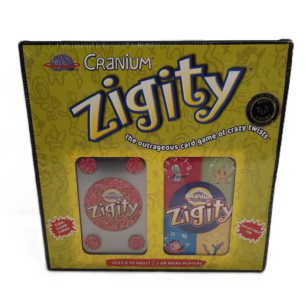 NEW Cranium Zigity Card Game Sealed 4-in-1 Family Party Game w/ Collectible Tin